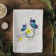Butterfly With Flowers Embroidery Design