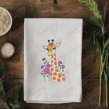 Giraffe with Flowers Machine Embroidery Design