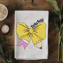 Teacher Pencil Bow Embroidery Design