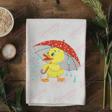 Little Duck Holding Umbrella Embroidery Design