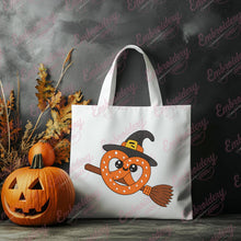Halloween Pretzel On Broom Embroidery Design