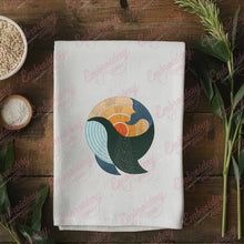 Whale Sunset Embroidery Design