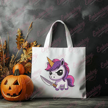 Angry Critters Halloween Unicorn With Blade Embroidery Design