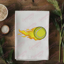 Tennis Ball Fire Embroidery Design