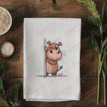 I Peeking You Hippo Embroidery Design