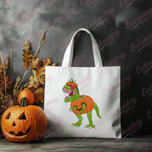 T-rex Dinosaur In Pumpkin Halloween Embroidery Design