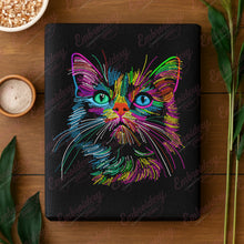 Colorful Cat Head Embroidery Design