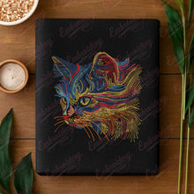 Colorful Cat LinArt Embroidery Design