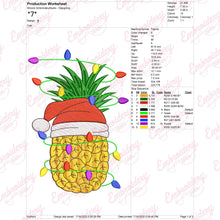 Christmas Pineapple Embroidery Design