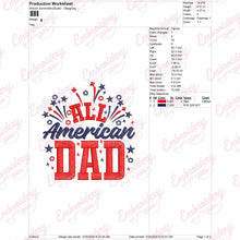 All American Dad Embroidery Design
