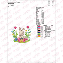 Bunny with Eggs Easter Embroidery Design
