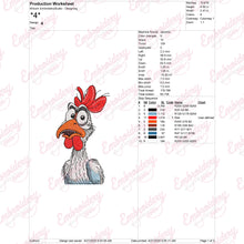 Angry Rooster Embroidery Design