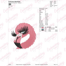 Flamingo Head Embroidery Design