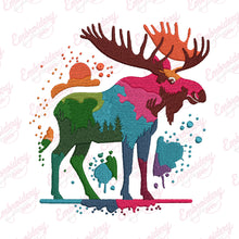 Colorful Moose Embroidery Design