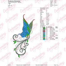 Butterfly & Flowers Embroidery Design