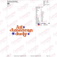 All American Dude Embroidery Design