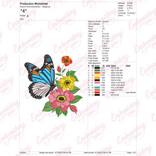 Featuring A Butterfly And Flowers Embroidery Design