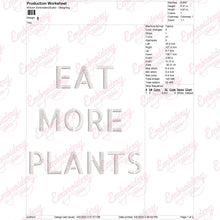 Eat More Plants Embroidery Design