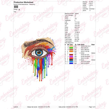 Beautiful Rainbow Woman Eye Embroidery Design