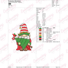 Christmas Gnome With Tree Embroidery Design