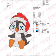 Baby Penguin In Santa Hat Embroidery Design
