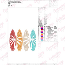 Surfboard Retro Embroidery Design