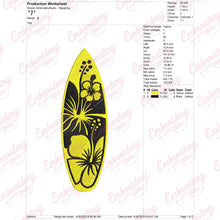 Surfboard Decal Custom Embroidery Design