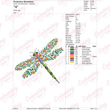 Beautiful Floral Dragonfly Embroidery Design