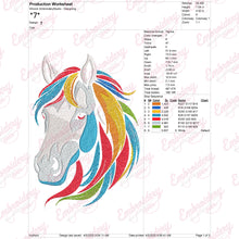 Colorful Horse Head Embroidery Design