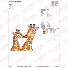 Two Giraffe Machine Embroidery Design