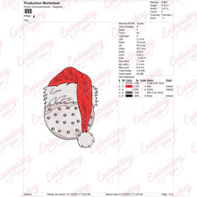 Christmas Golf Ball With Santa Hat Embroidery Design