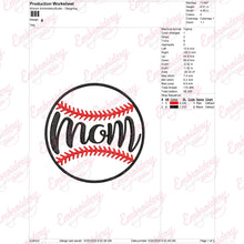 Baseball Mom Machine Embroidery Design
