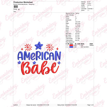 American Babe Embroidery Design