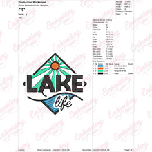 Lake Life Embroidery Design