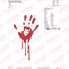 Bloody Hand For Halloween Embroidery Design