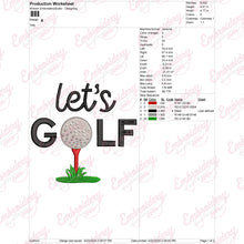 Let's Golf Machine Embroidery Design