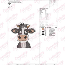Cartoon Cow Head Embroidery Design