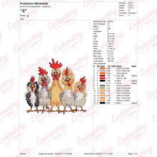Funny Roosters Embroidery Design
