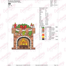 Christmas Fireplace Embroidery Design