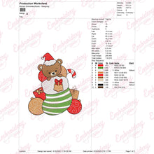 Christmas Bear In Stocking Embroidery Design