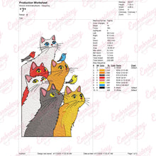 Colorful Cat Squad Embroidery Design