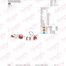 Christmas Clothesline Embroidery Design