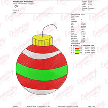 Christmas Striped Ball Embroidery Design