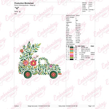 Floral Truck Embroidery Design