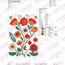 Colorful Spring Flowers Embroidery Design
