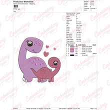 Cute Dinosaur Embroidery Design