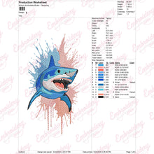 Colorful Shark Embroidery Design
