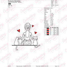 Curte Mom And Cat Embroidery Design