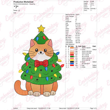 Christmas Cat Tree Embroidery Design