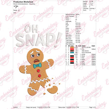 Oh Snap! Gingerbread Man Christmas Embroidery Design